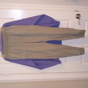 C&C California Linen Jogger pants green med.